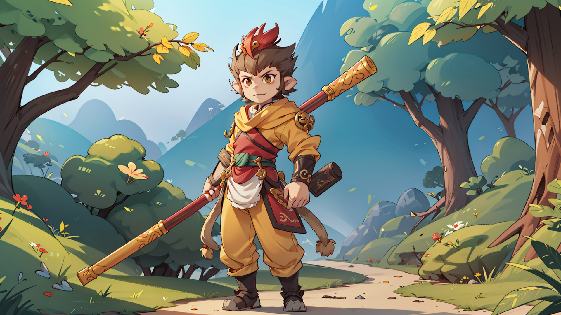 00059-2905699791-Monkey king,no humans,best quality,wukong_xingzhe,wukong_armors,,A stick in one hand,On one's feet,Point at the camera,In the wo.png